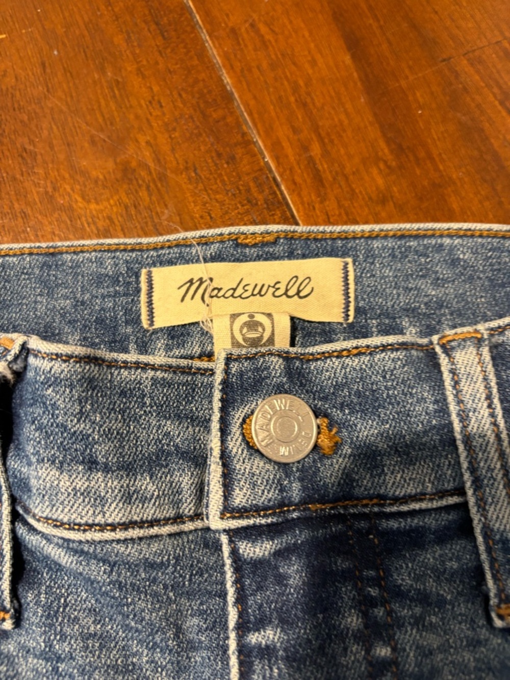 Madewell Blue Flare Jeans - Mid Wash - Picture 4 of 5